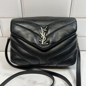 YSL Yves Saint Laurent Toy Lou Lou Loulou Quilted Leather Crossbody Bag Purse